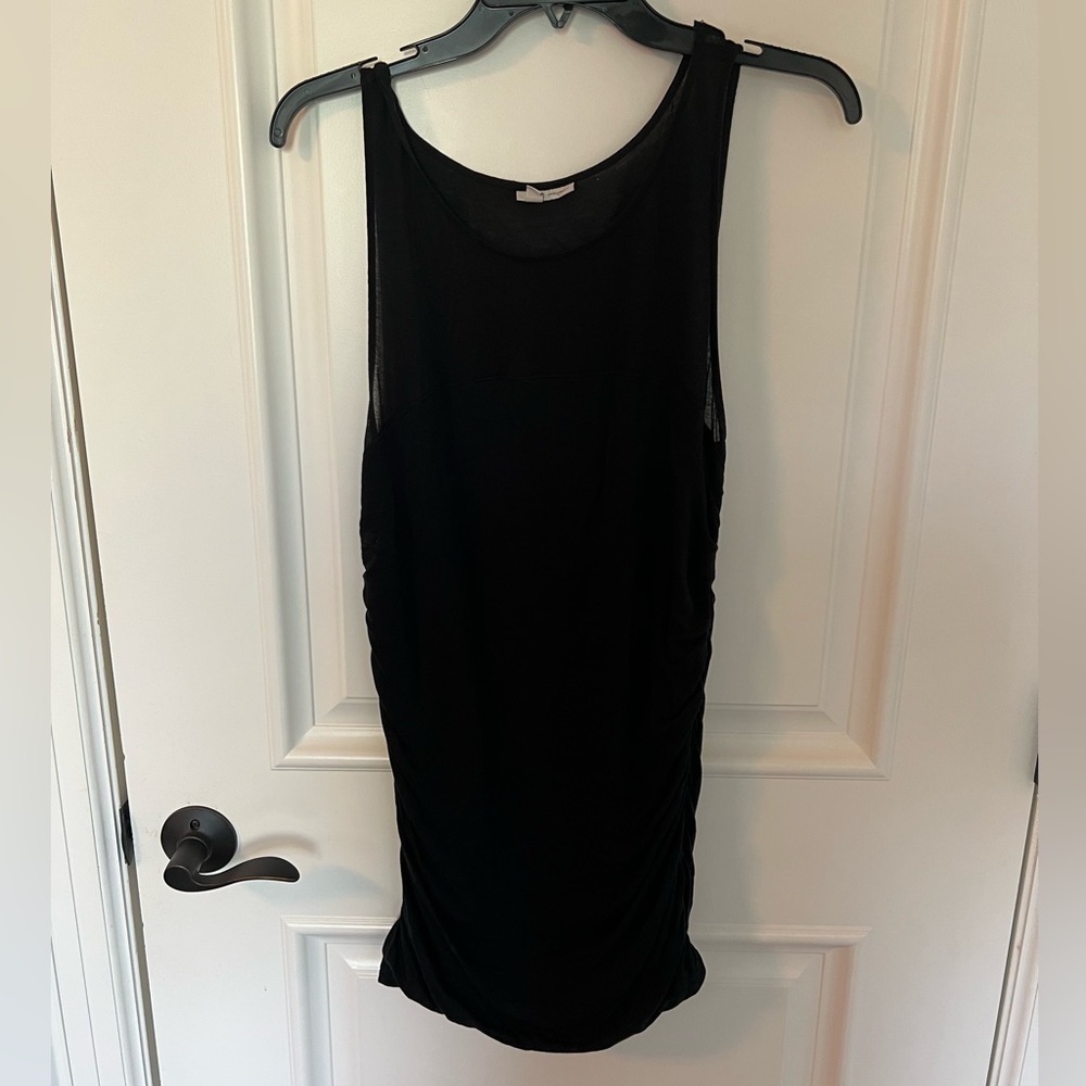 Halogen Black Sleeveless Rouched Shirt